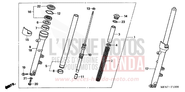 GABEL, VORNE von CBF1000 ABS CANDY XENON BLUE (PB324) von 2007